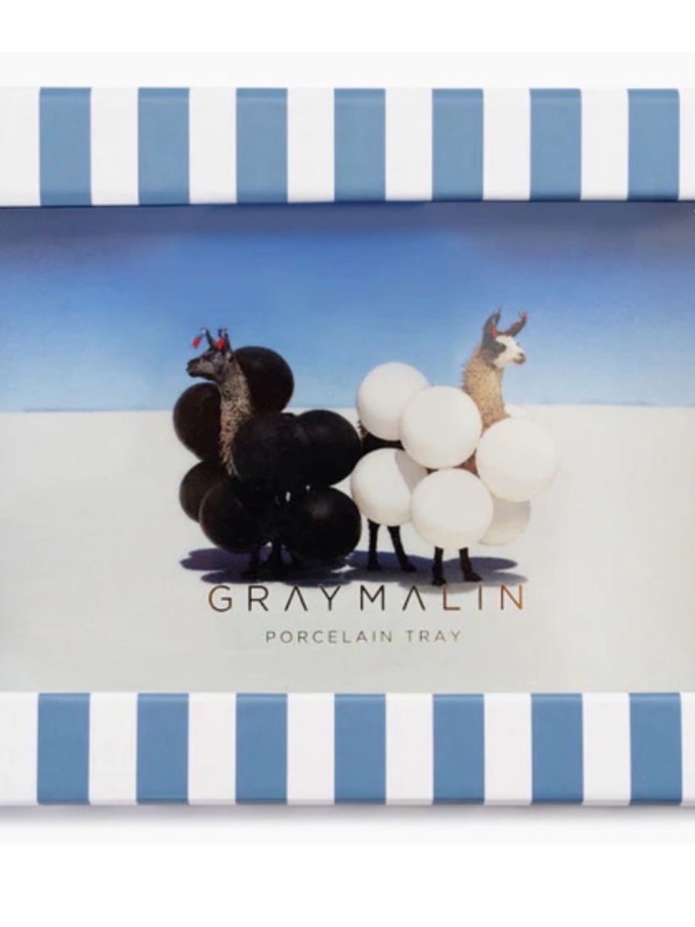 Gray Malin The Llamas Porcelain Tray, NIB